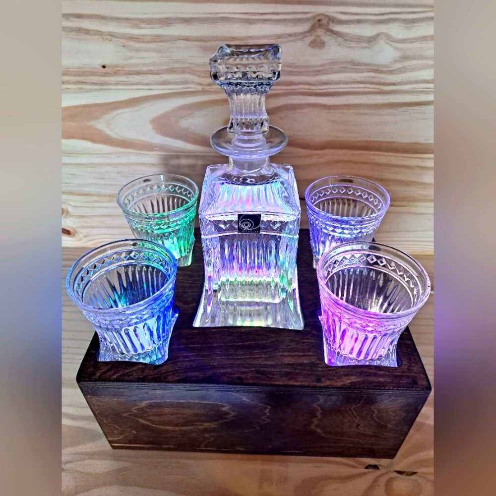 Wooden Decanter Light Display